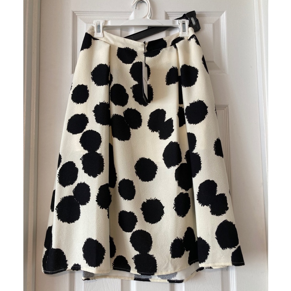Black polka dot midi skirt